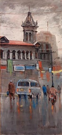 Abdul Hameed, 12 x 30 inch, Acrylic on Canvas, Cityscape Painting, AC-ADHD-169